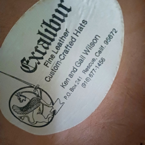 Handmade GENUINE LEATHER EXCALIBUR Hat.  Rare breed - Picture 6 of 6